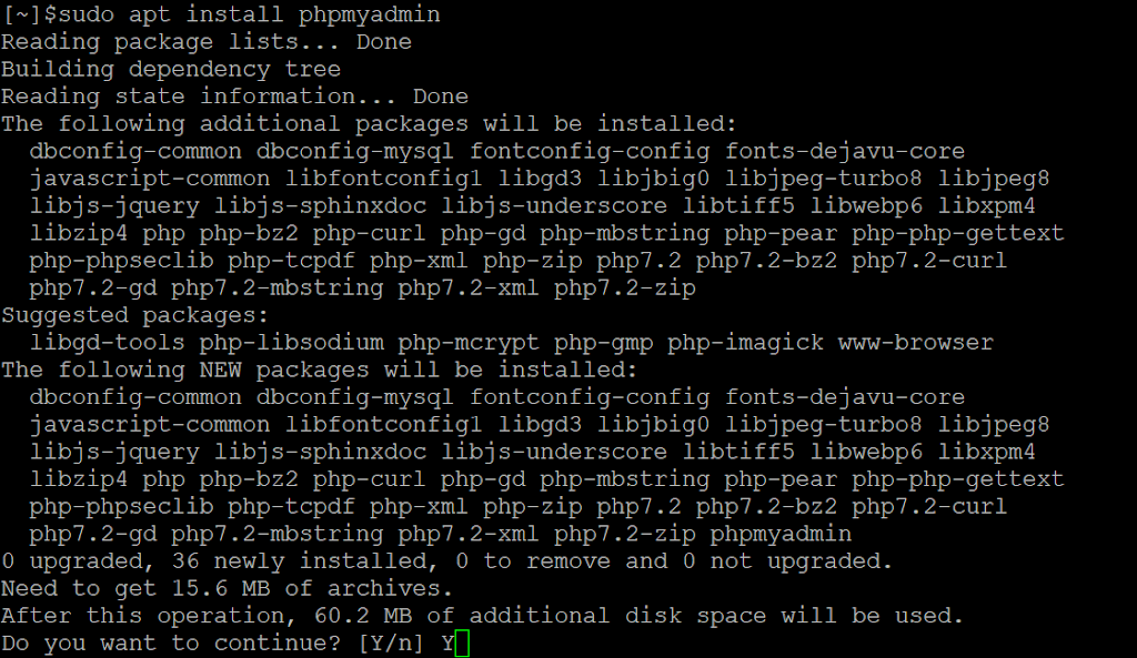 install phpmyadmin in ubuntu