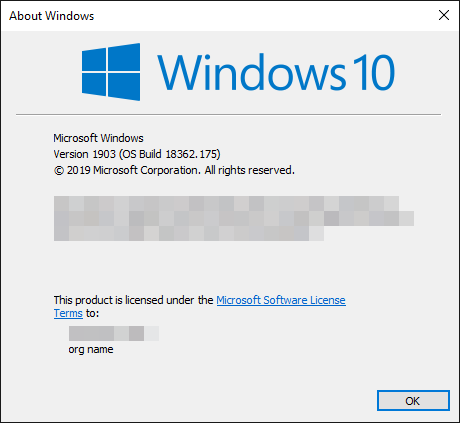 Windows 10 version 1903
