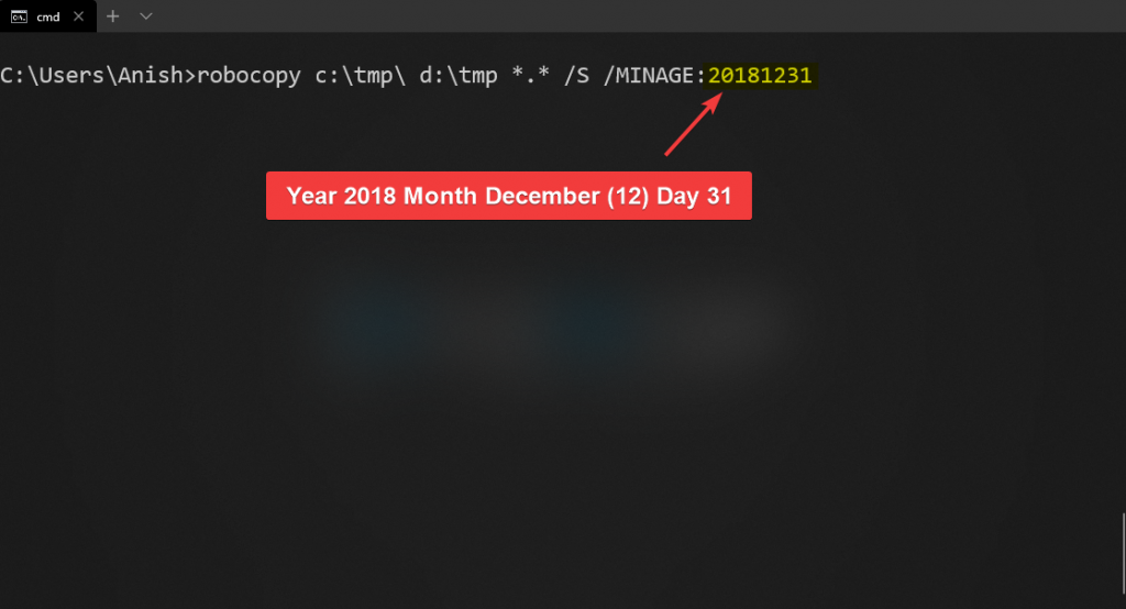 robocopy copy files before date