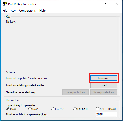 Genrating SSH Key on windows using PuttyGen