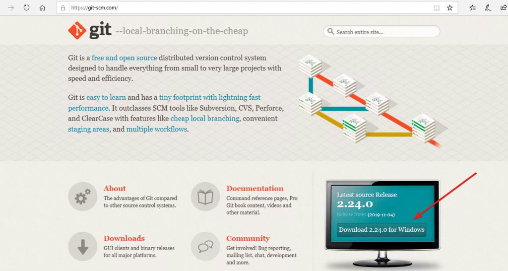 download Git from Website for windows