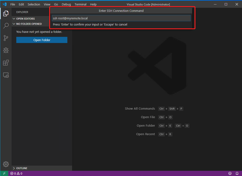 Connect SSH Host via command