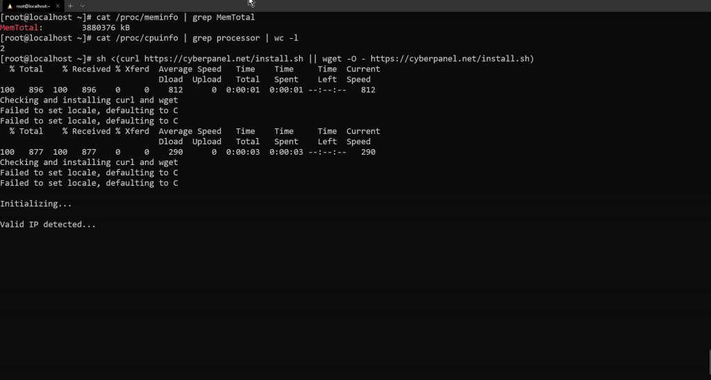 CyberPanel Valid IP Detection