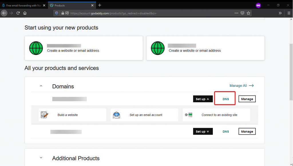 managing DNS in godaddy