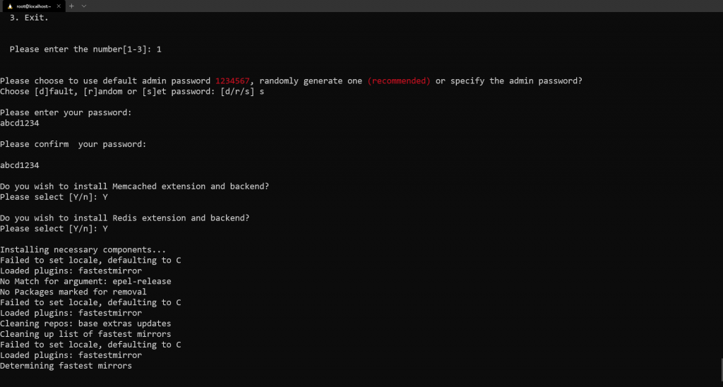 CyberPanel component downloading process