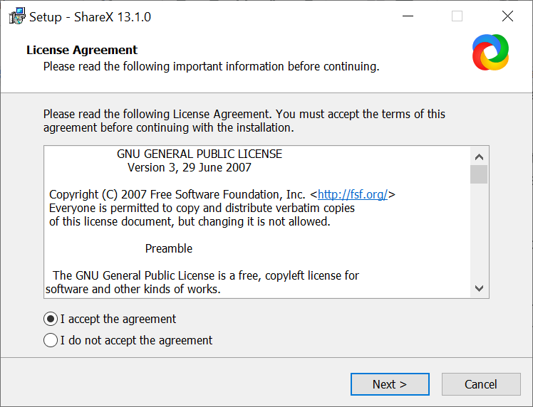 ShareX accept GNU License