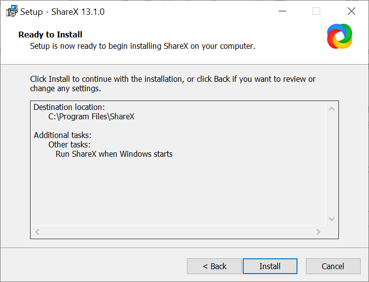 ShareX Install windows