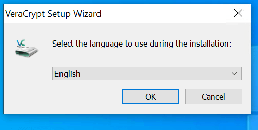 Select Language in VeraCrypt Installation