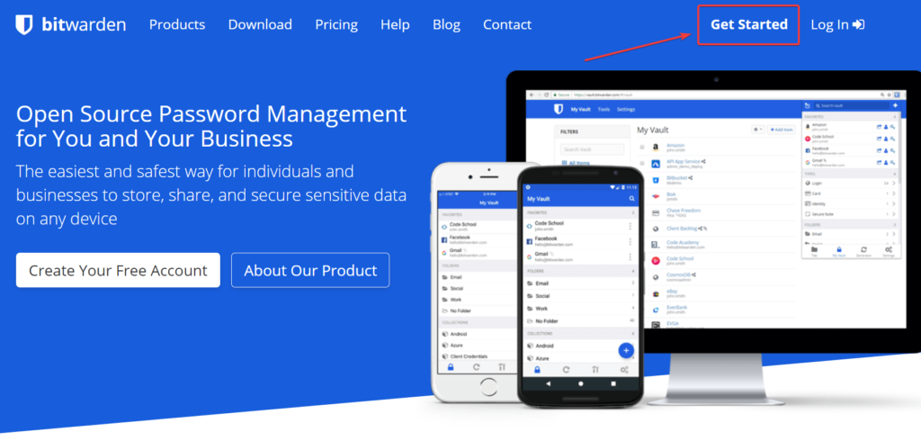 Bitwarden Home Page