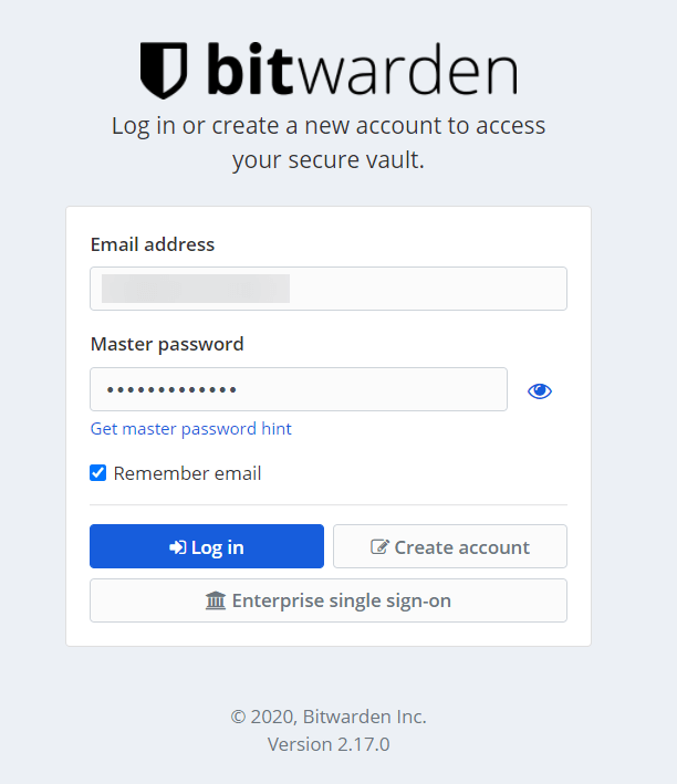 Bitwarden Vault Login