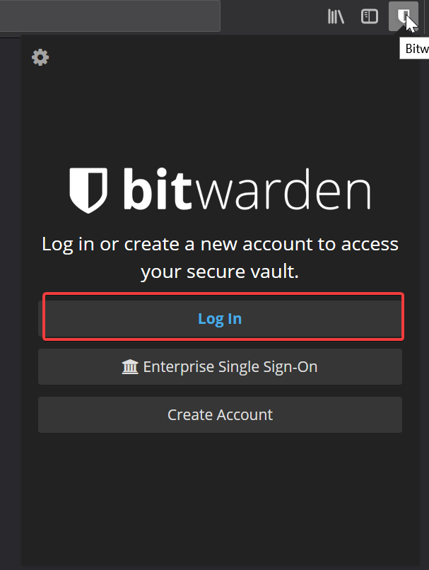 Bitwarden Browser Extension Login