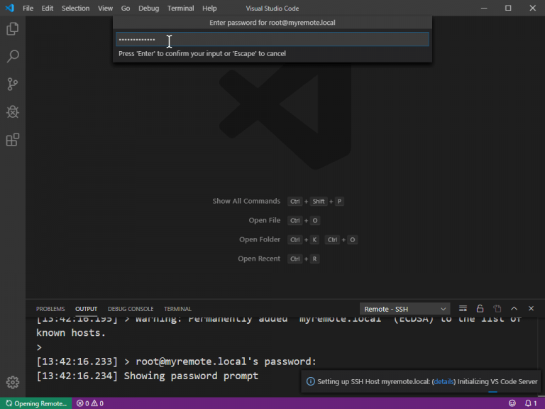 visual studio code ssh to linux