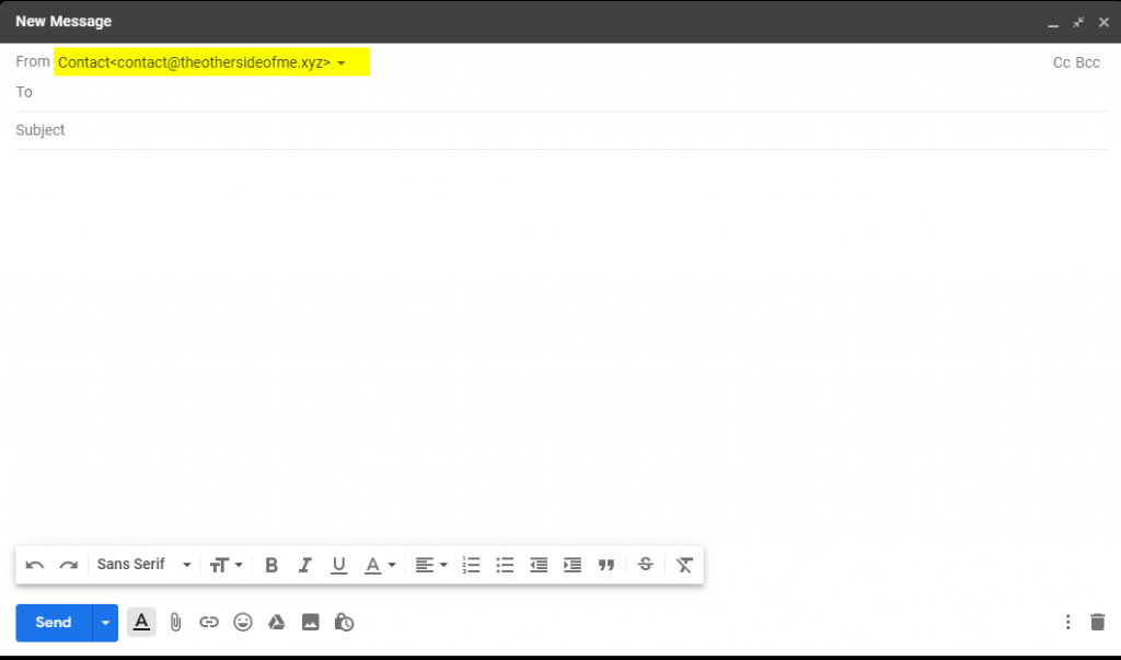 sending email from gmail using custom domain Alias