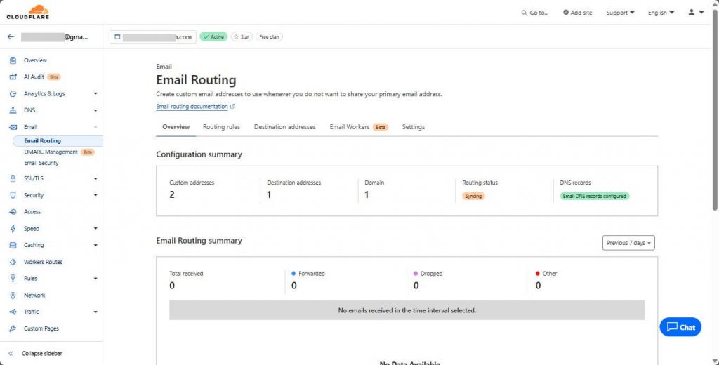 Free Cloudflare Email forwarder
