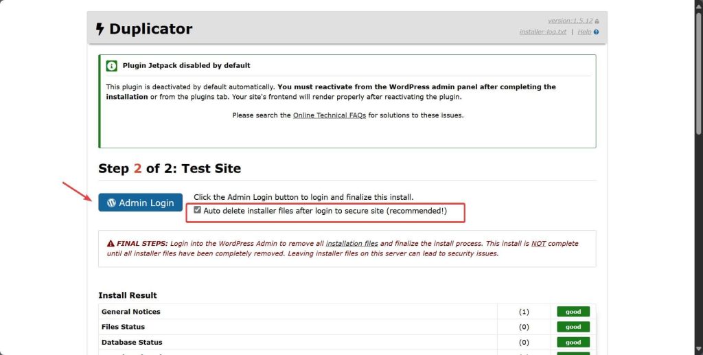 duplicator deployment compete page